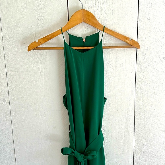 Tibi green halter ruffle jumpsuit. - Picture 3 of 3